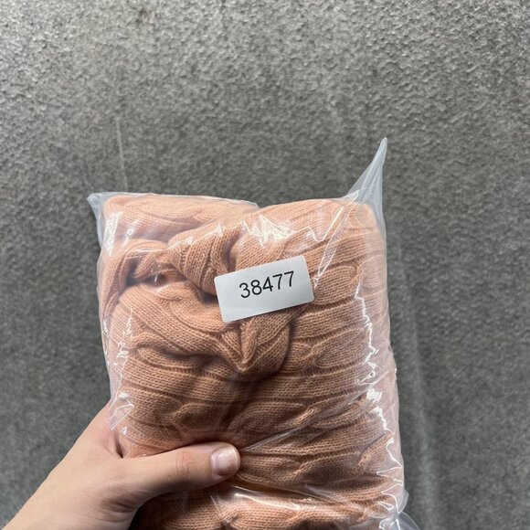 Ralph Lauren Sport Sweater Womens Medium Peach Cable Knit 100% Wool Pullover - Picture 10 of 10